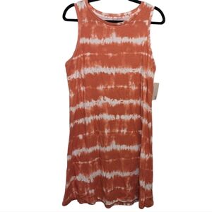 NWT So Women's Tie-Dye Swing Tank Dress - Size L 🧡
